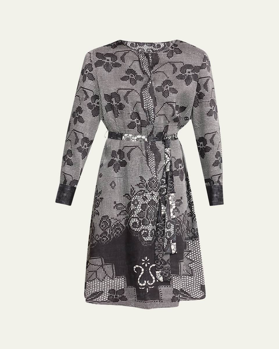 Michelle Floral Lace-Print Dress